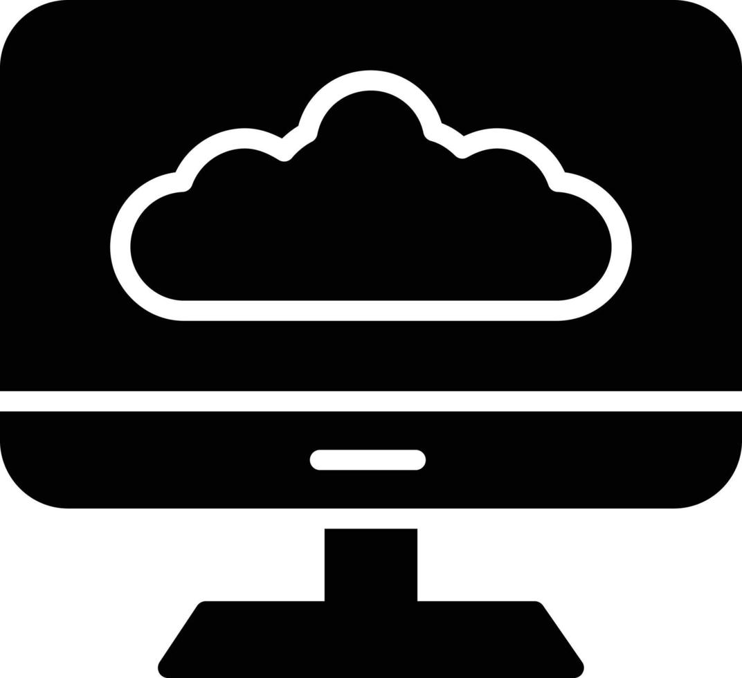 icône de glyphe de cloud computing vecteur