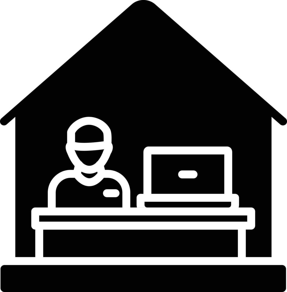 icône de glyphe de travail à domicile vecteur