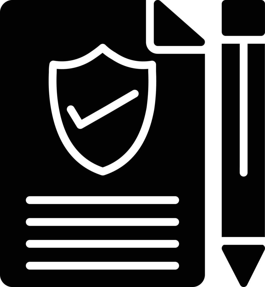 icône de glyphe de police d'assurance vecteur