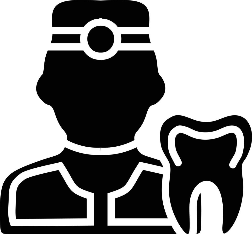 icône de glyphe de dentiste vecteur