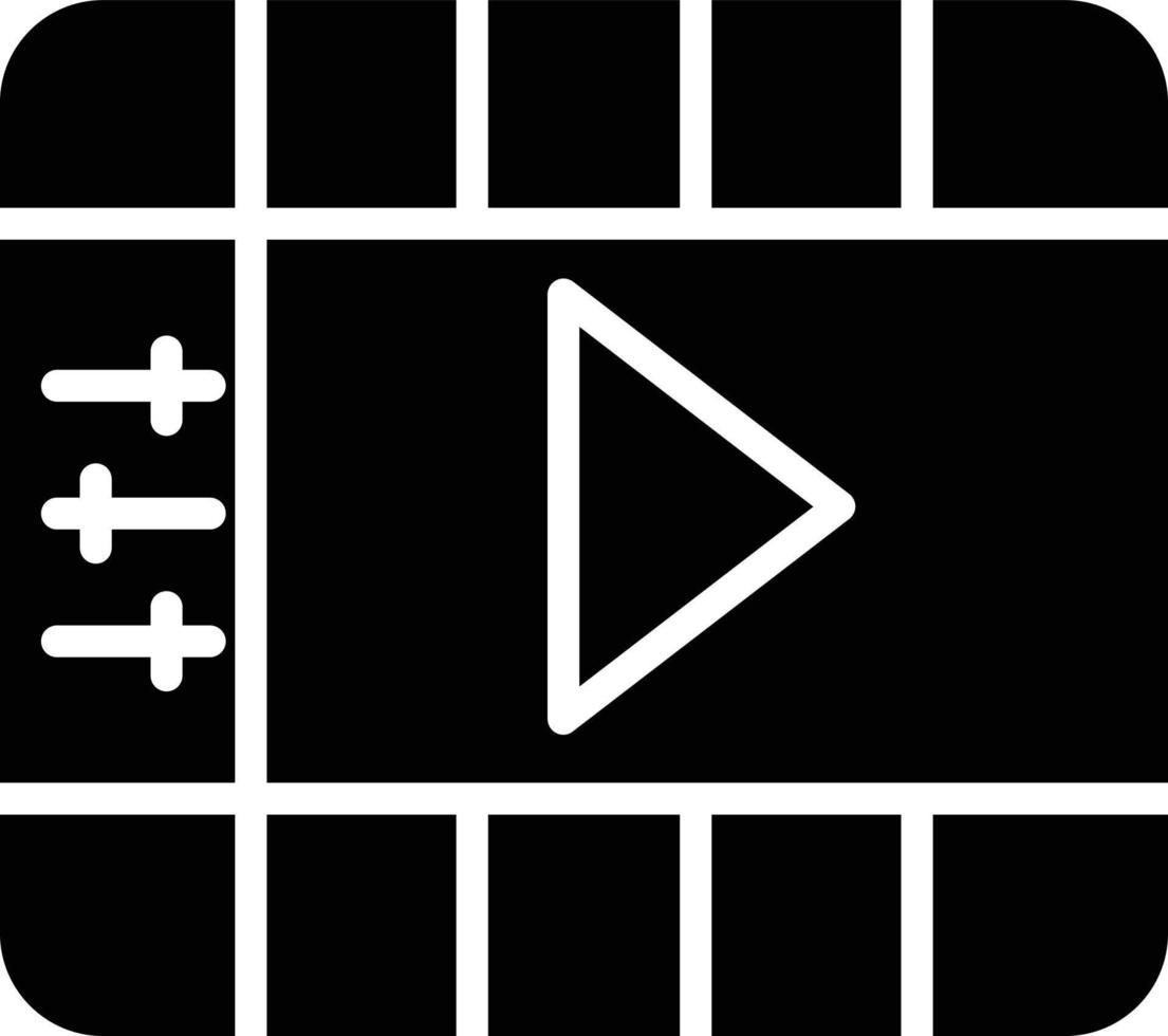 icône de glyphe de l'éditeur vidéo vecteur