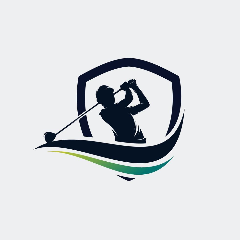 conception de modèle de logo de sport de golf vecteur