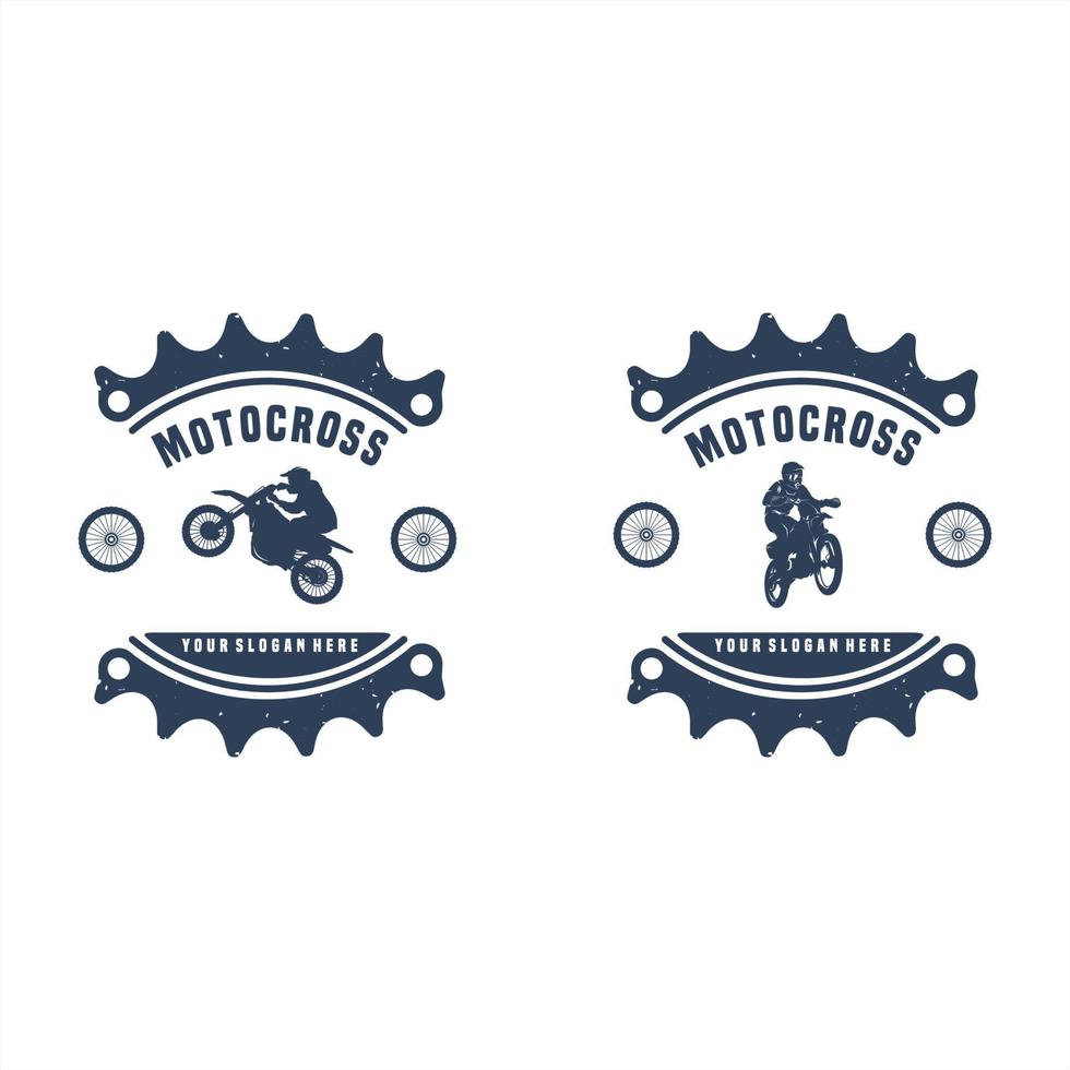 ensemble de création de logo de motocross vecteur