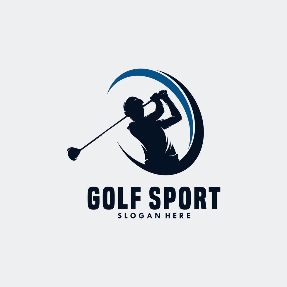 conception de modèle de logo de sport de golf vecteur