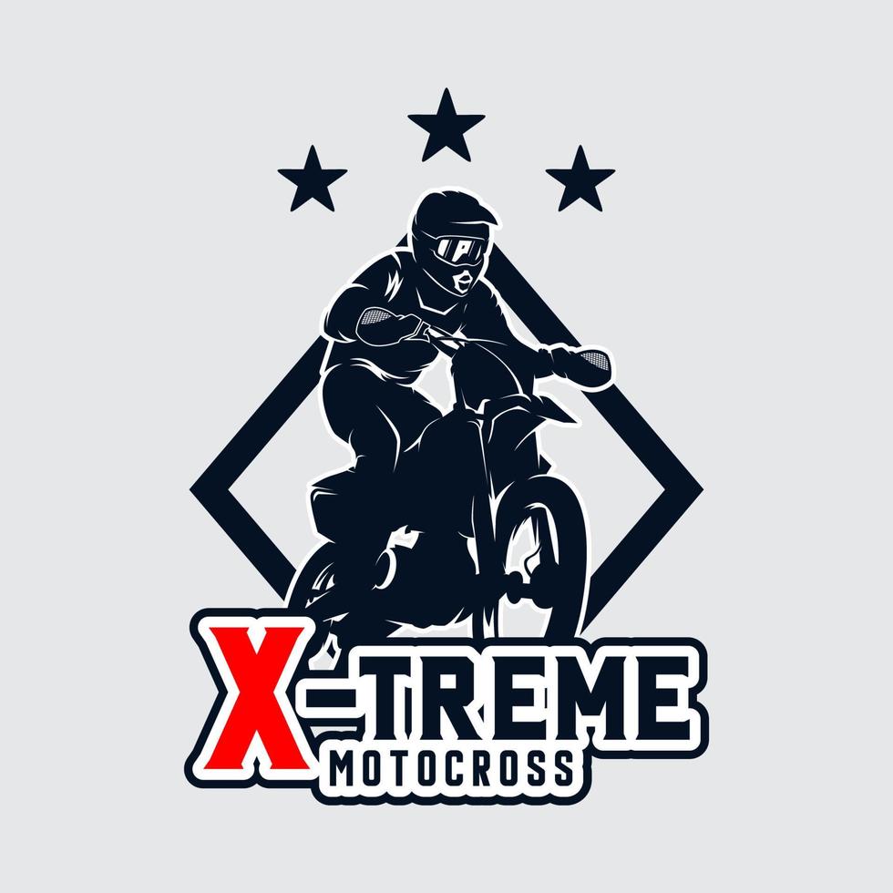 insigne de logo de style libre de motocross vecteur