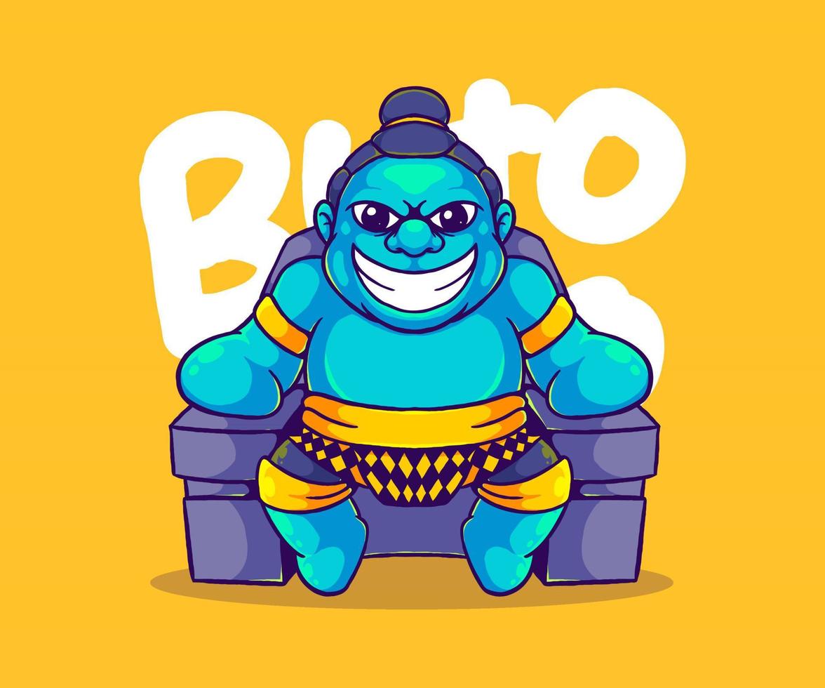 illustration de la mascotte buto ijo modèle de vecteur de légende java.