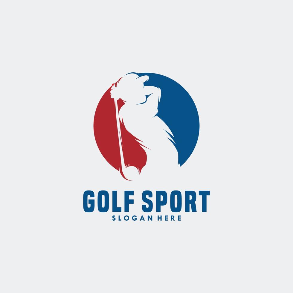 conception de modèle de logo de sport de golf vecteur