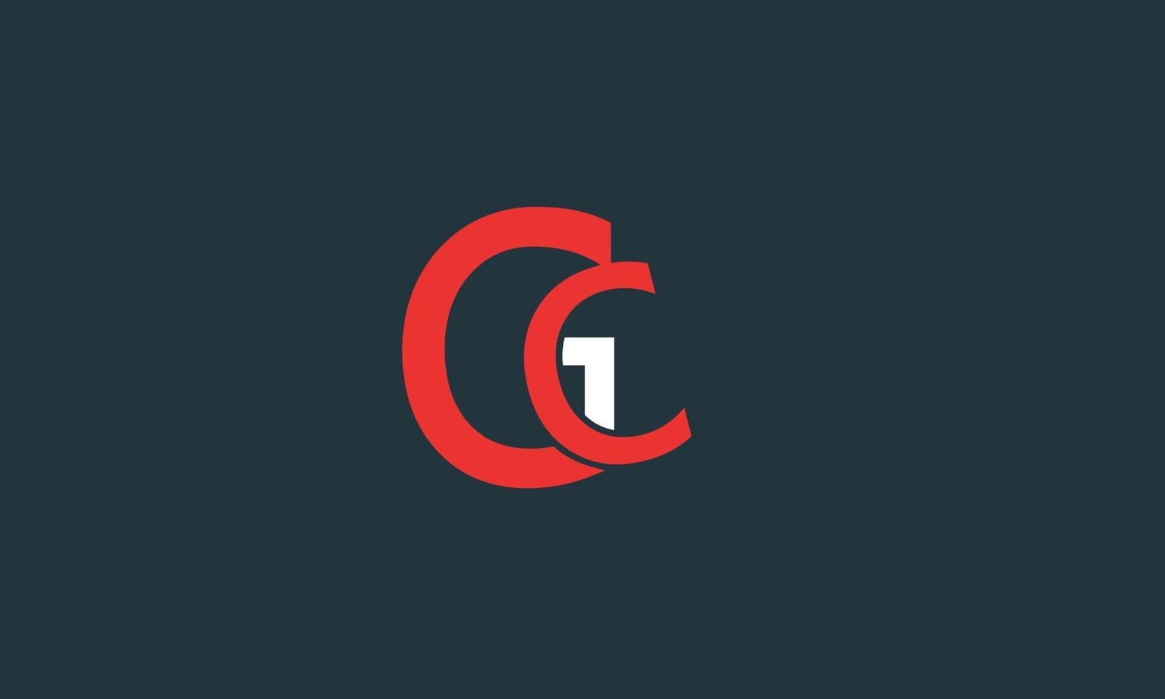 imprimeralphabet lettres initiales monogramme logo gc,cg,g et c vecteur