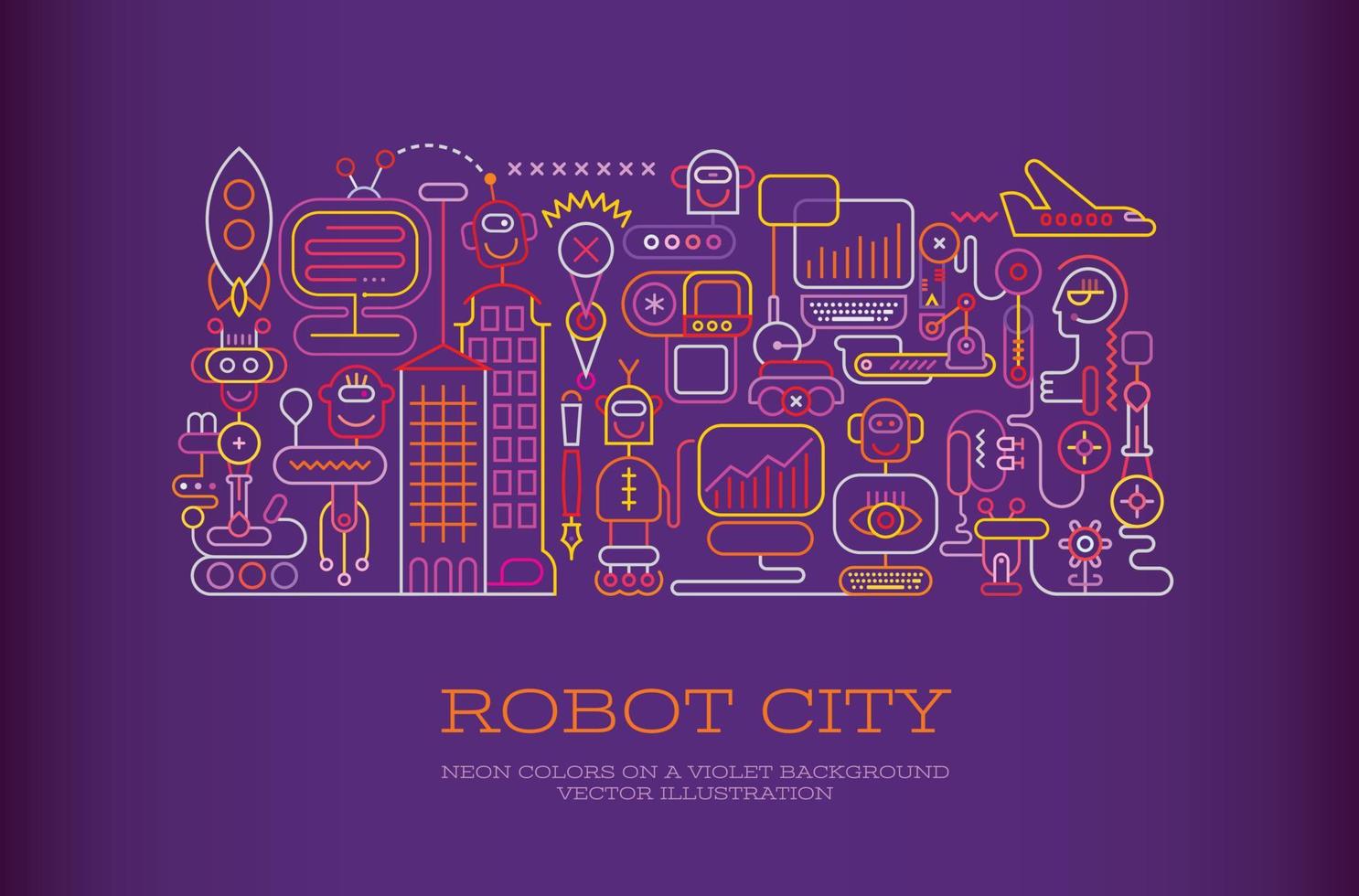 vecteur de ville robot