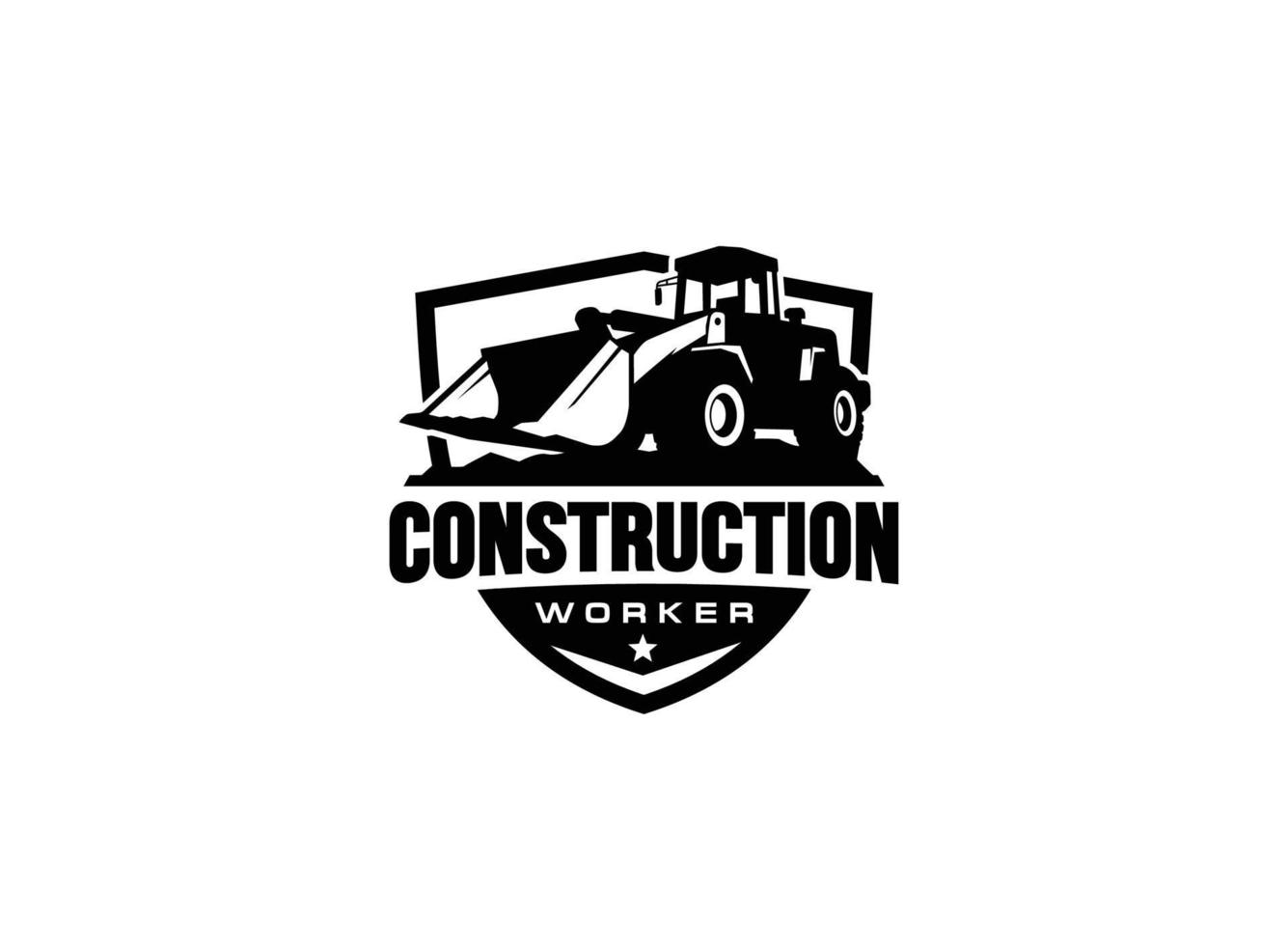vecteur de logo d'excavation et de chargeur pour entreprise de construction. illustration vectorielle de modèle d'équipement lourd pour votre marque.
