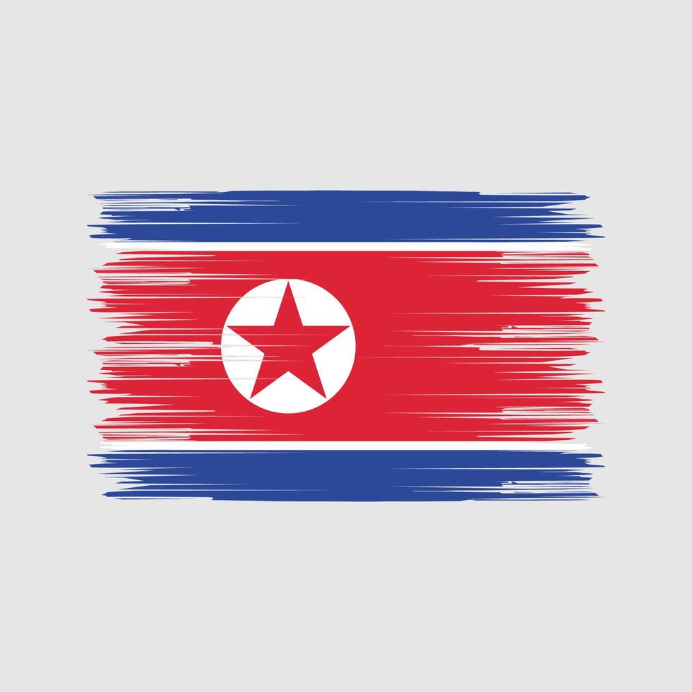 pinceau drapeau corée du nord. drapeau national vecteur