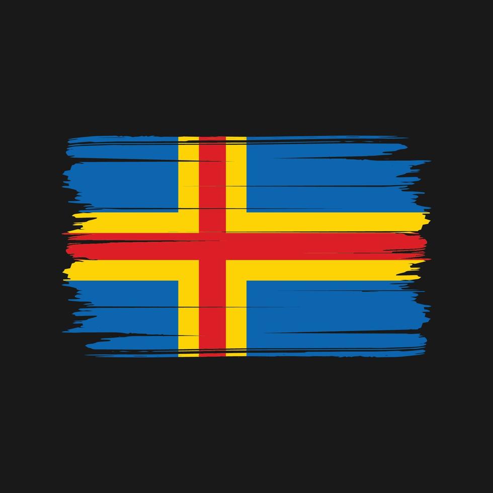 vecteur de brosse de drapeau des îles aland. drapeau national