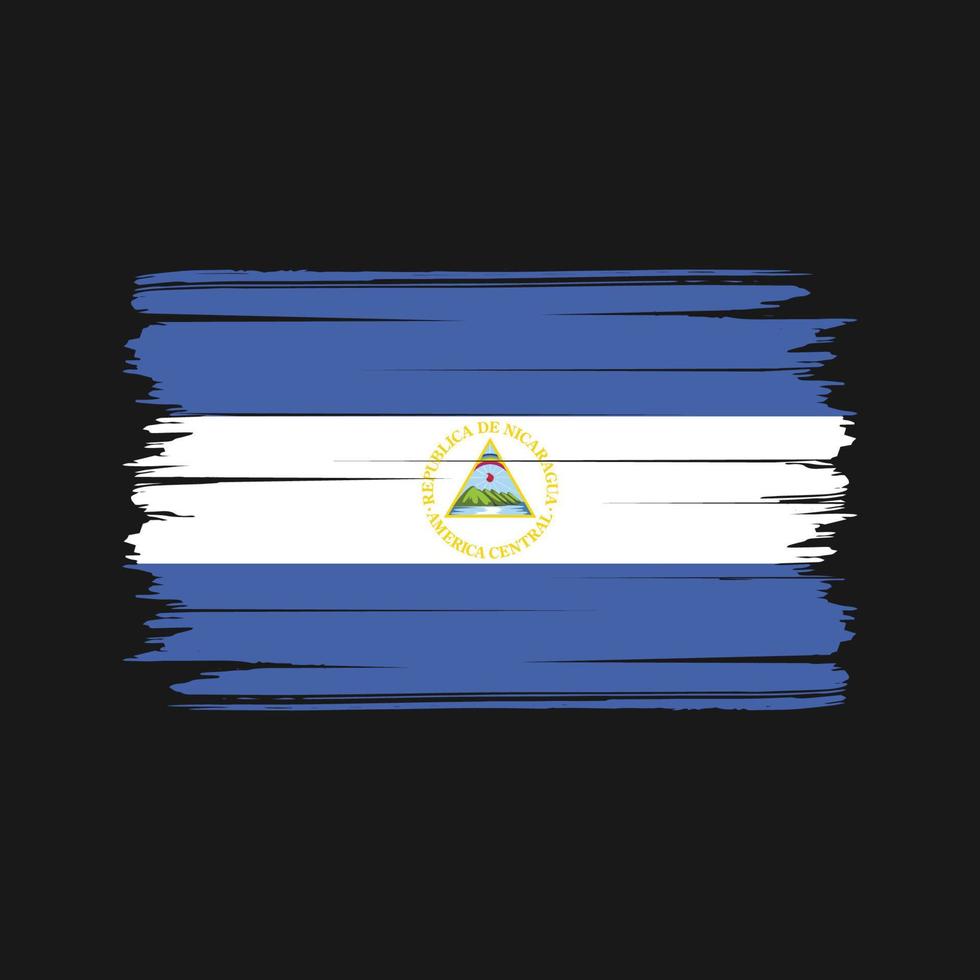 vecteur de brosse drapeau nicaragua. drapeau national