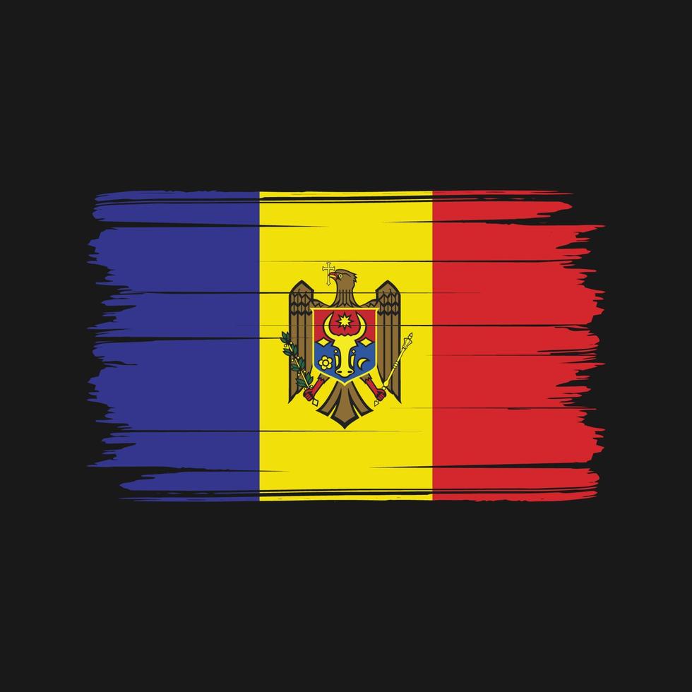 vecteur de brosse drapeau moldavie. drapeau national