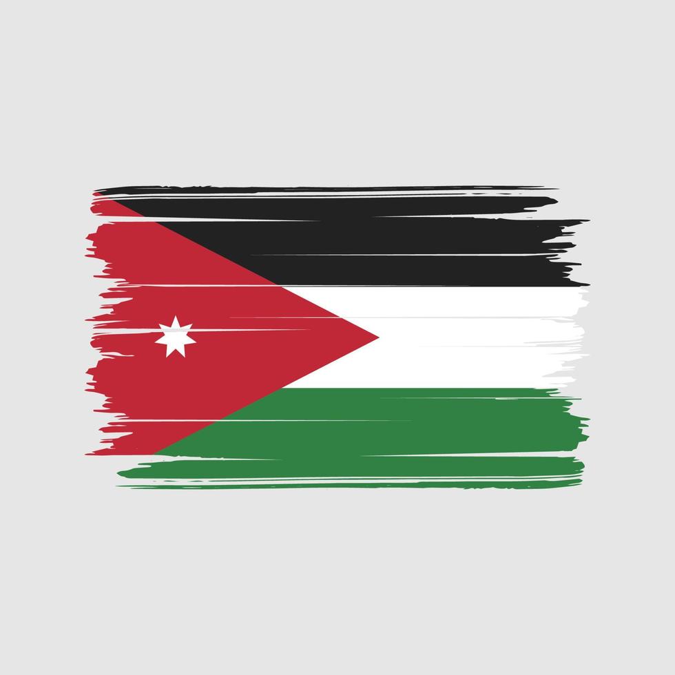 vecteur de brosse de drapeau de la jordanie. drapeau national