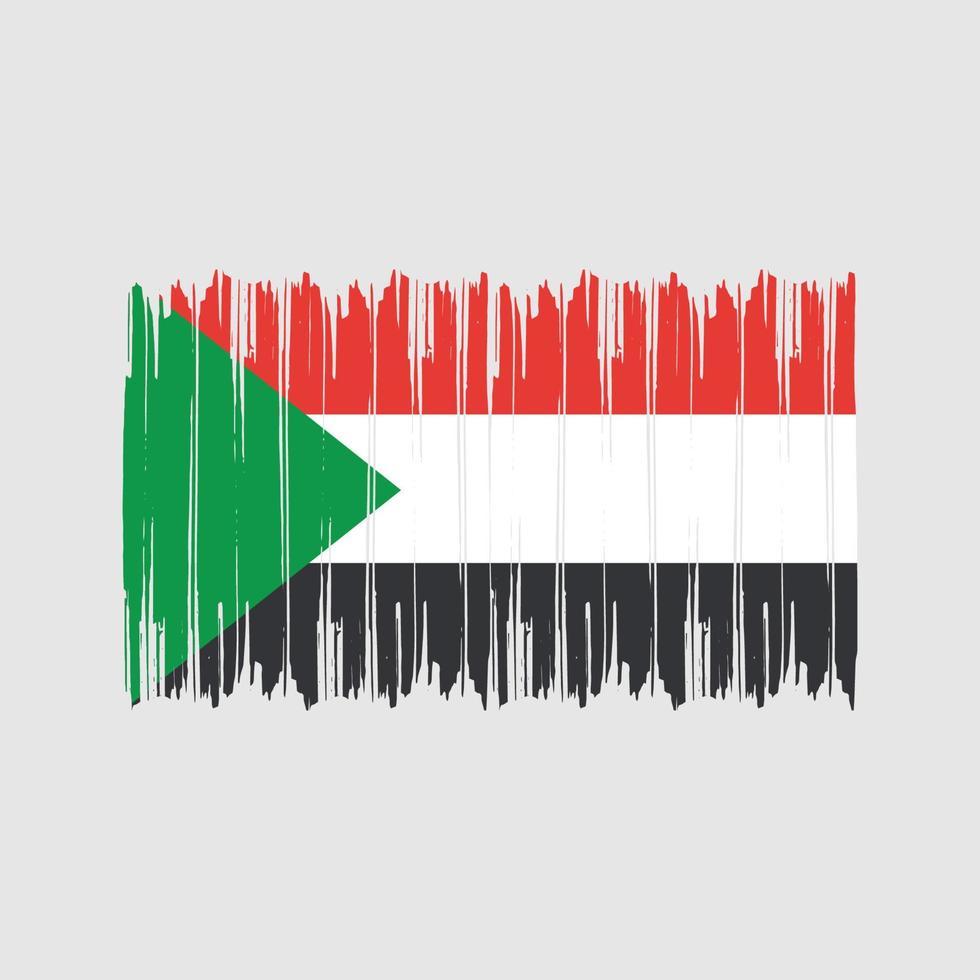 coups de pinceau du drapeau soudanais. drapeau national vecteur