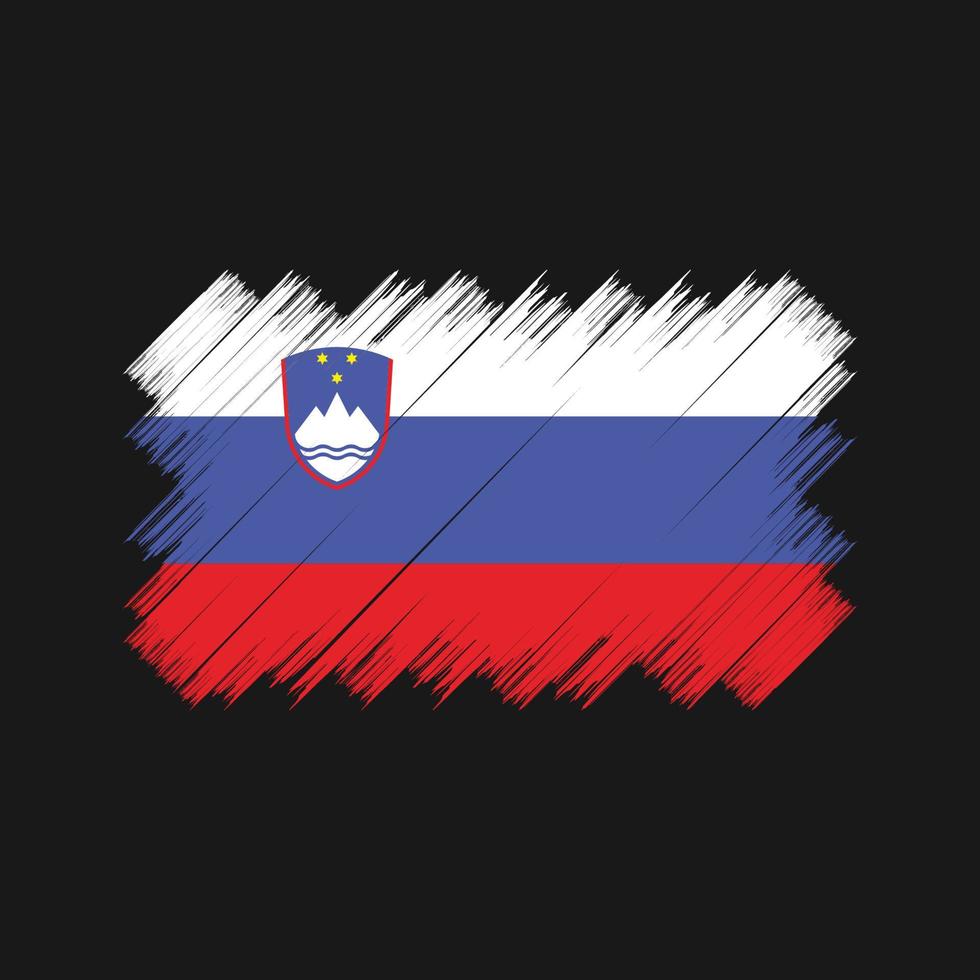 brosse drapeau slovénie. drapeau national vecteur