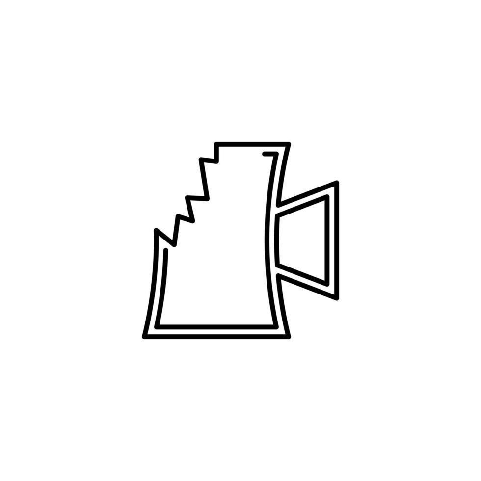 icône de verre de chope de bière écrasée sur fond blanc. style simple, ligne, silhouette et épuré. noir et blanc. adapté au symbole, au signe, à l'icône ou au logo vecteur