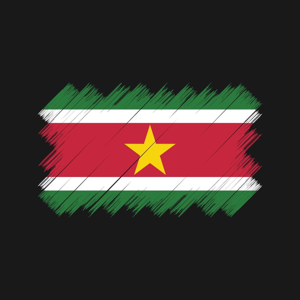 pinceau de drapeau du suriname. drapeau national vecteur