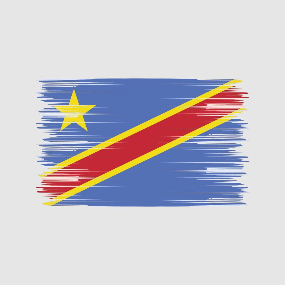 pinceau de drapeau de la république du congo. drapeau national vecteur