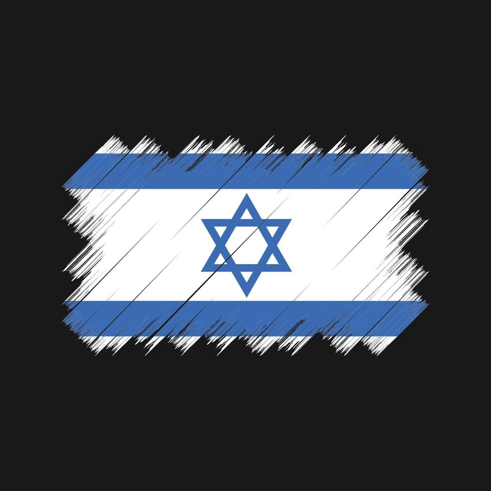 pinceau drapeau israélien. drapeau national vecteur