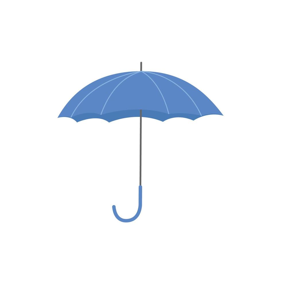 parapluie ouvert bleu. accessoire de vêtements d'automne ou de printemps pour temps pluvieux. conception de style plat. vecteur