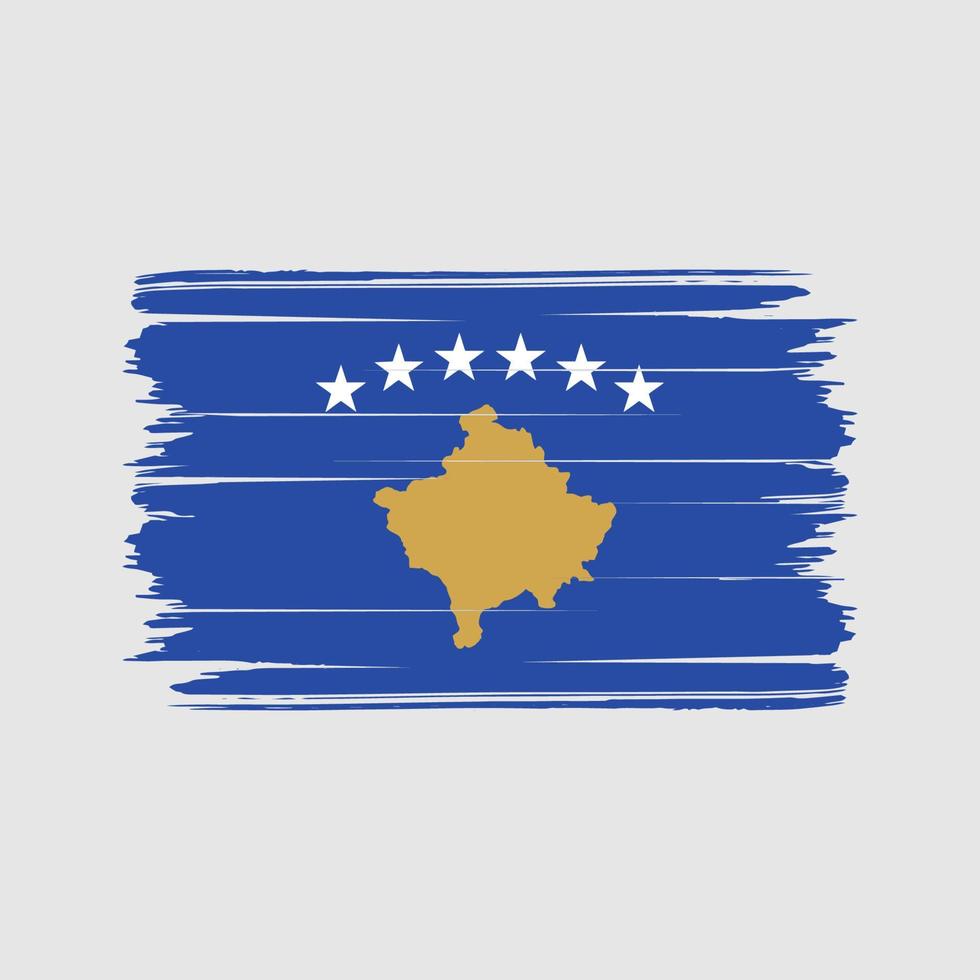 vecteur de brosse drapeau kosovo. drapeau national