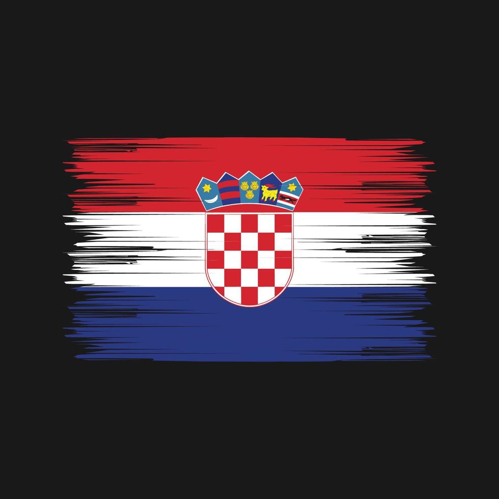 pinceau drapeau croatie. drapeau national vecteur