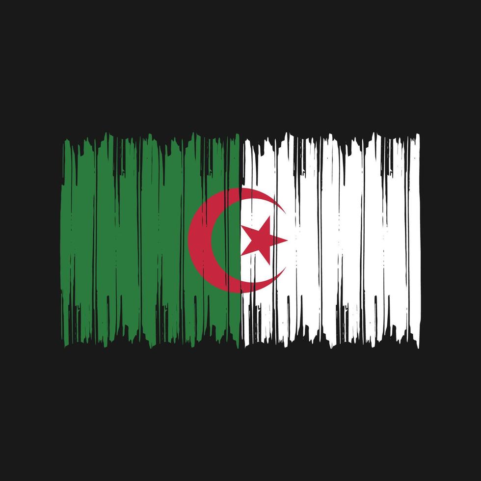 coups de pinceau du drapeau algérien. drapeau national vecteur