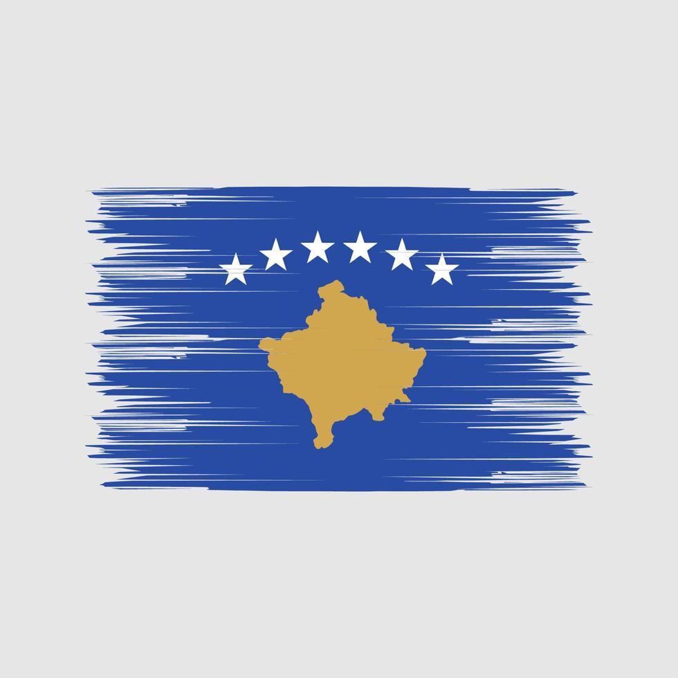 pinceau drapeau du kosovo. drapeau national vecteur