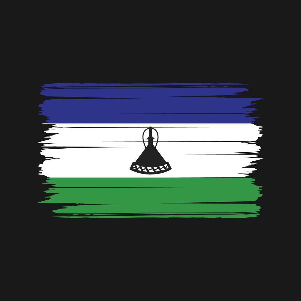 vecteur de brosse de drapeau du lesotho. drapeau national