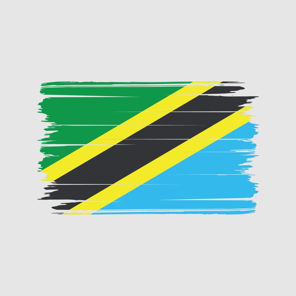 vecteur de brosse drapeau tanzanie. drapeau national