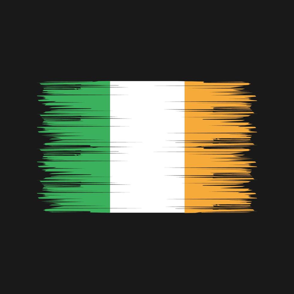 pinceau drapeau irlandais. drapeau national vecteur