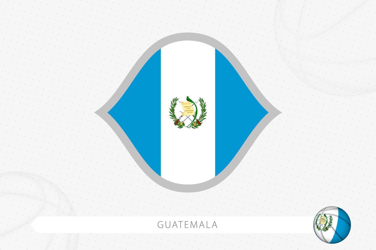 drapeau du guatemala pour la compétition de basket-ball sur fond gris de basket-ball. vecteur