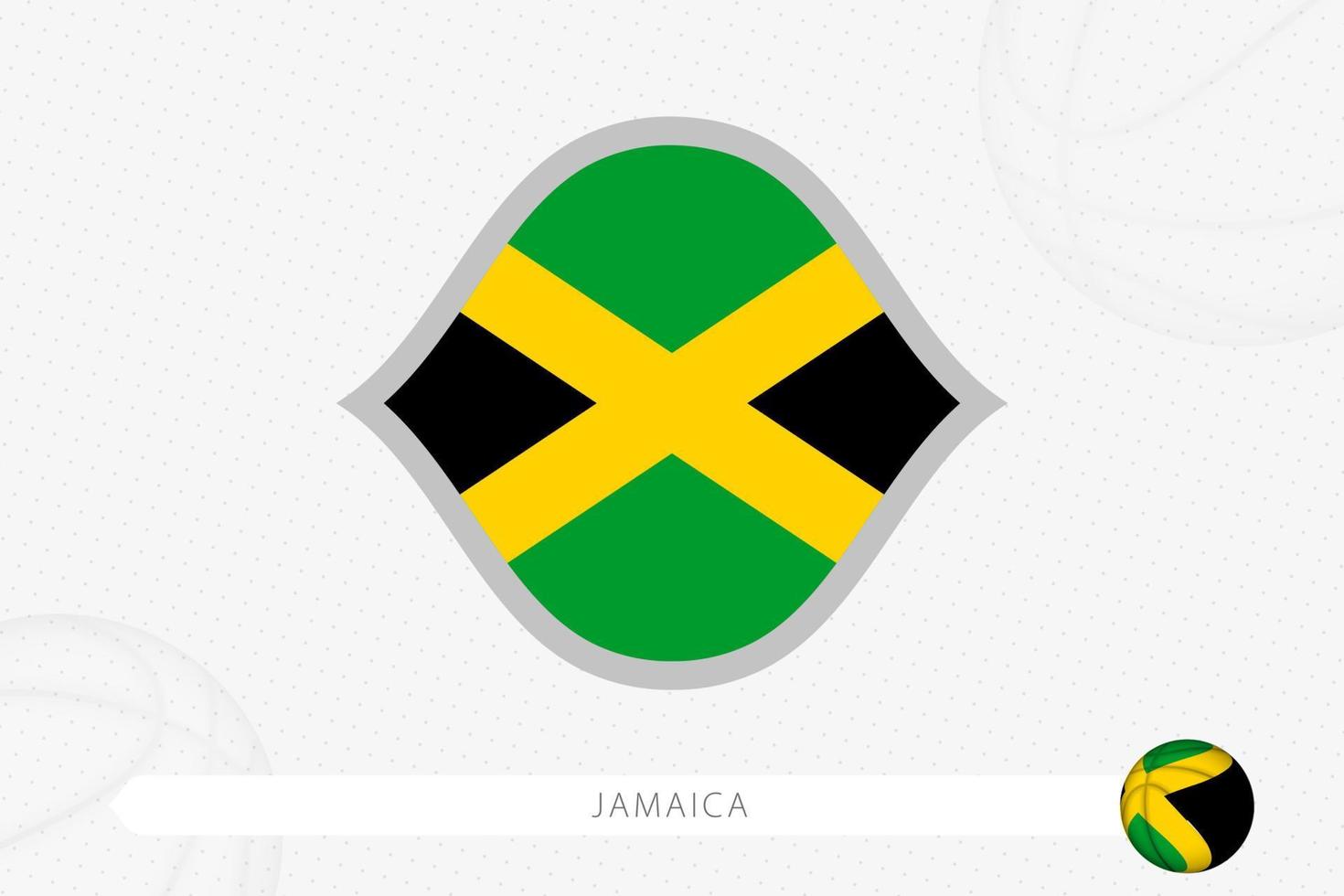 drapeau de la jamaïque pour la compétition de basket-ball sur fond gris de basket-ball. vecteur