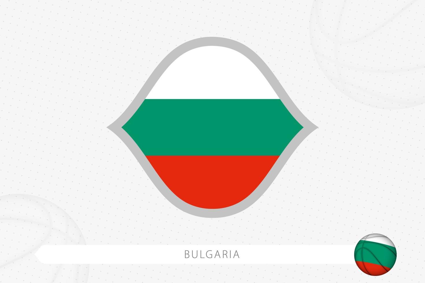 drapeau de la bulgarie pour la compétition de basket-ball sur fond gris de basket-ball. vecteur