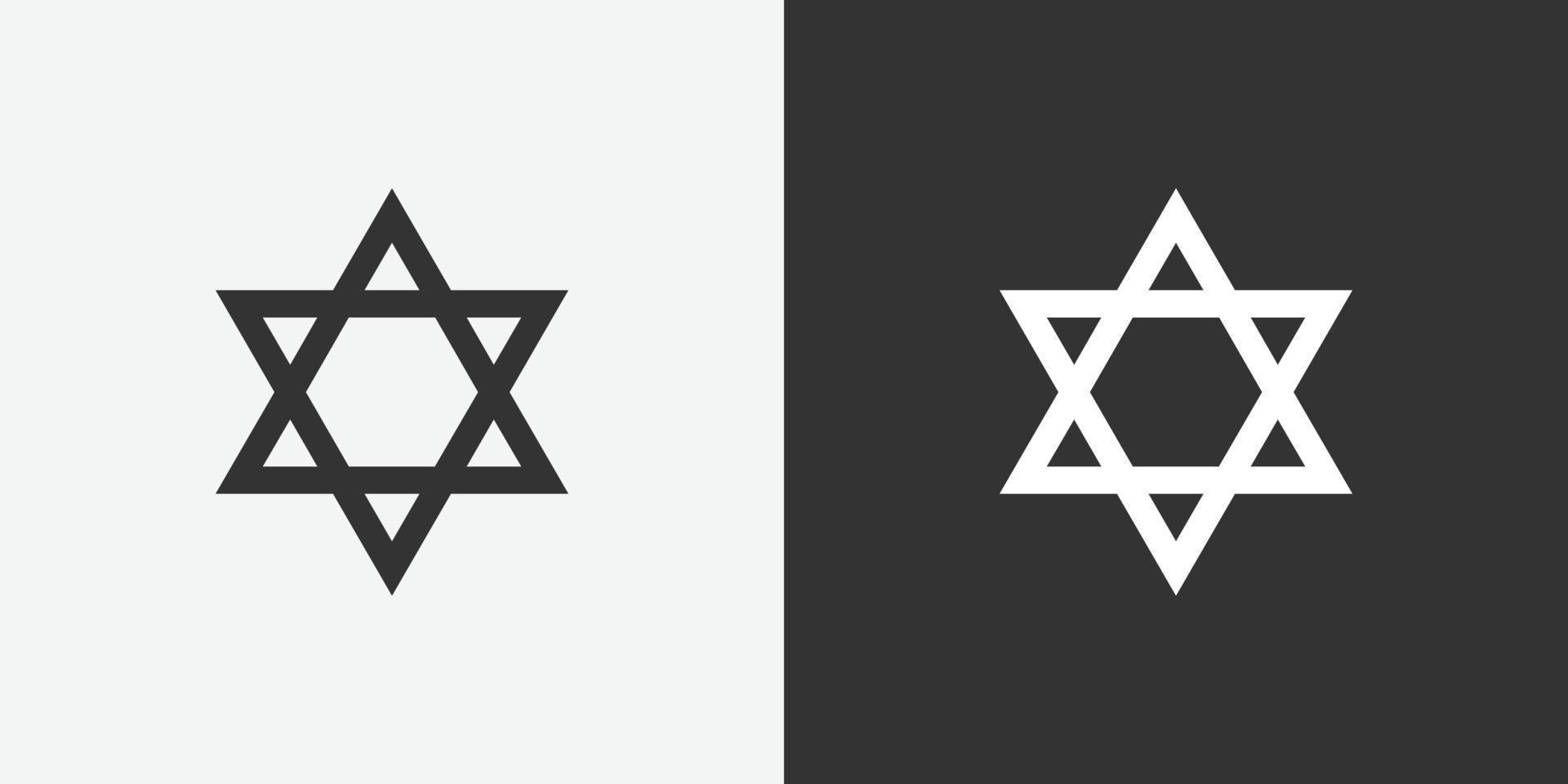 l'étoile de david, le symbole national de l'icône de l'état d'israël. vecteur