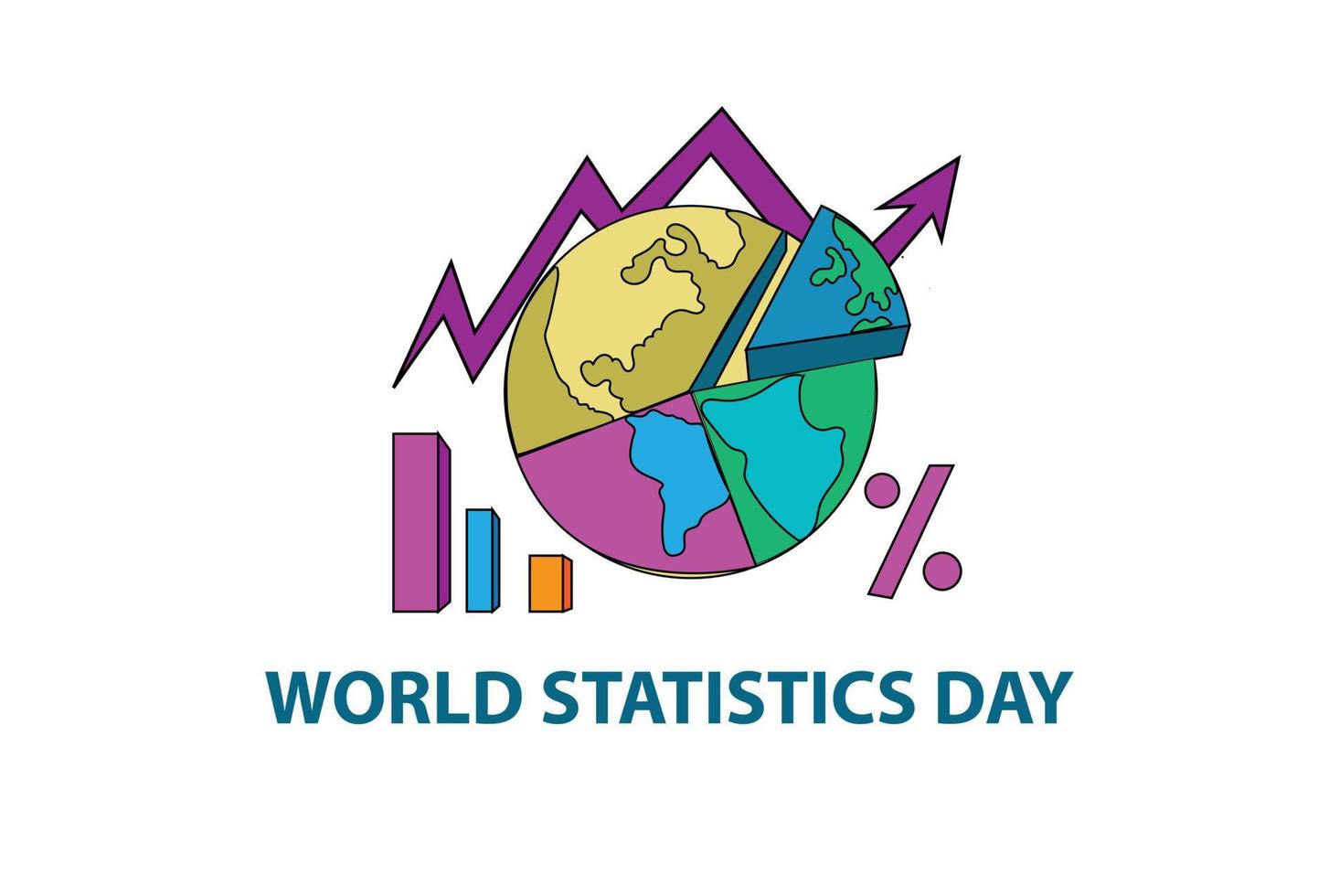 vecteur daffiche de la journée mondiale des statistiques