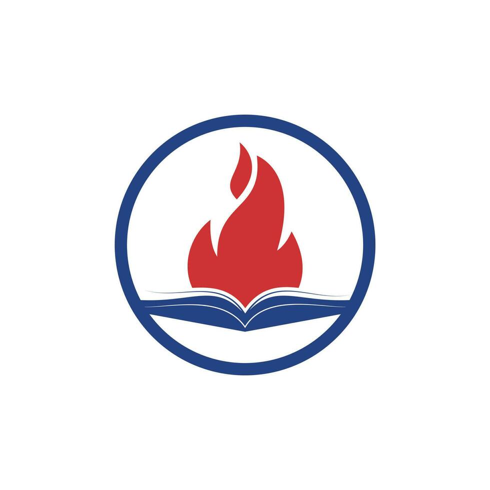 création de logo vectoriel de feu d'éducation. modèle de conception de logo vectoriel de livre de motivation.