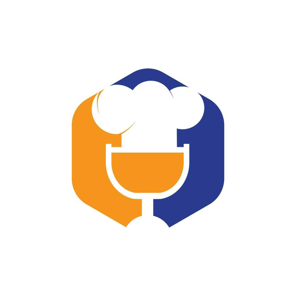 modèle de conception de logo vectoriel de podcast de chef. concept de logo de chef chantant.