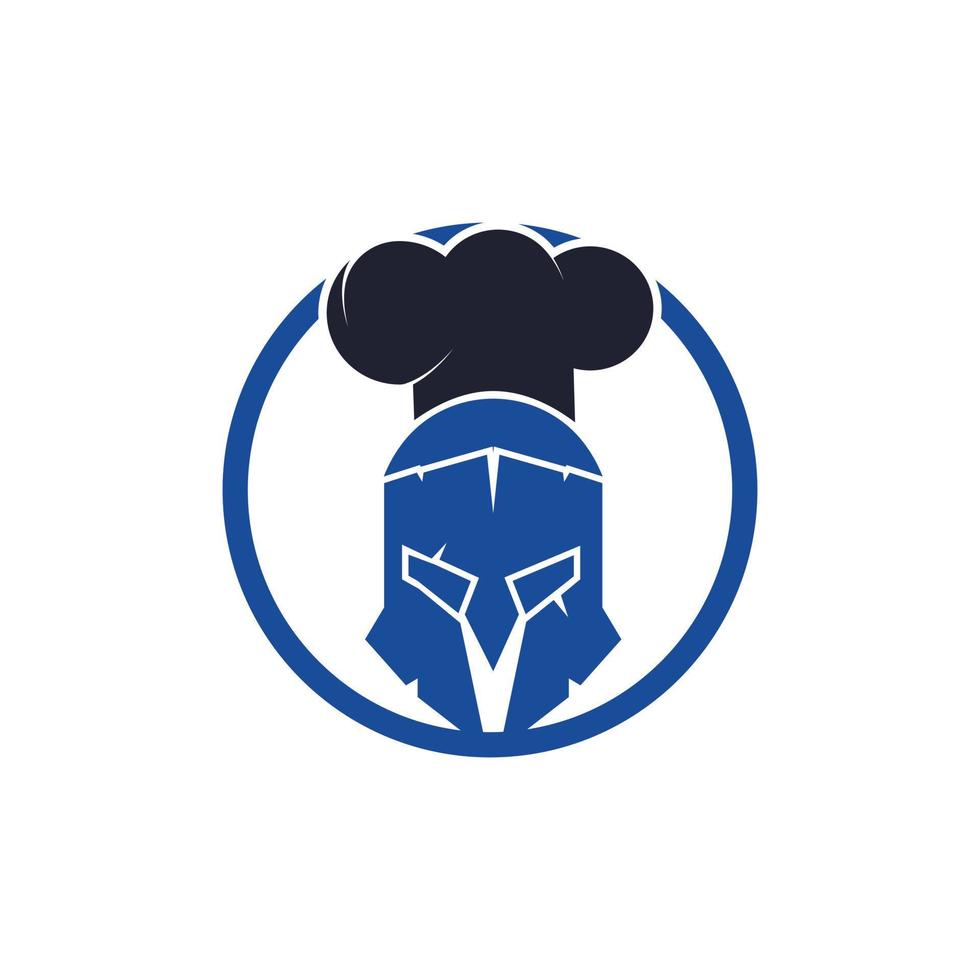 modèle de conception de logo vectoriel chef spartiate. logo minimal du chef guerrier avec illustration vectorielle de chapeau de chef.