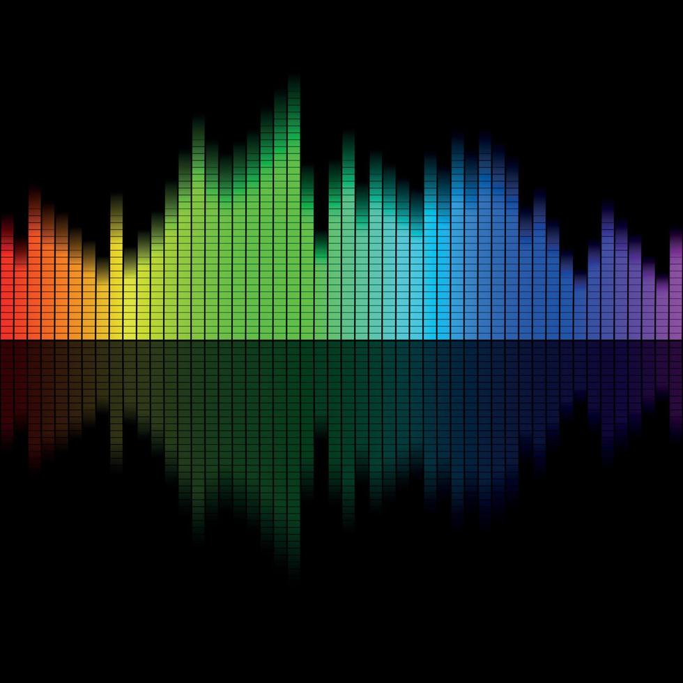 onde sonore multicolore du fond de l'égaliseur vecteur