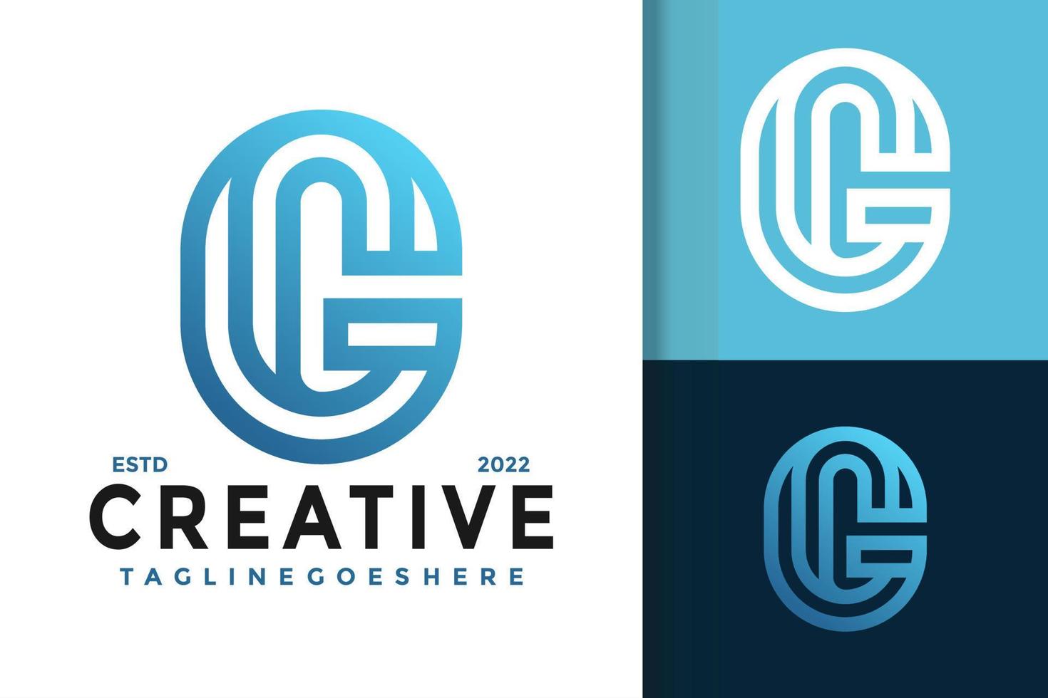 création de logo créatif lettre g, vecteur de logos d'identité de marque, logo moderne, modèle d'illustration vectorielle de dessins de logo