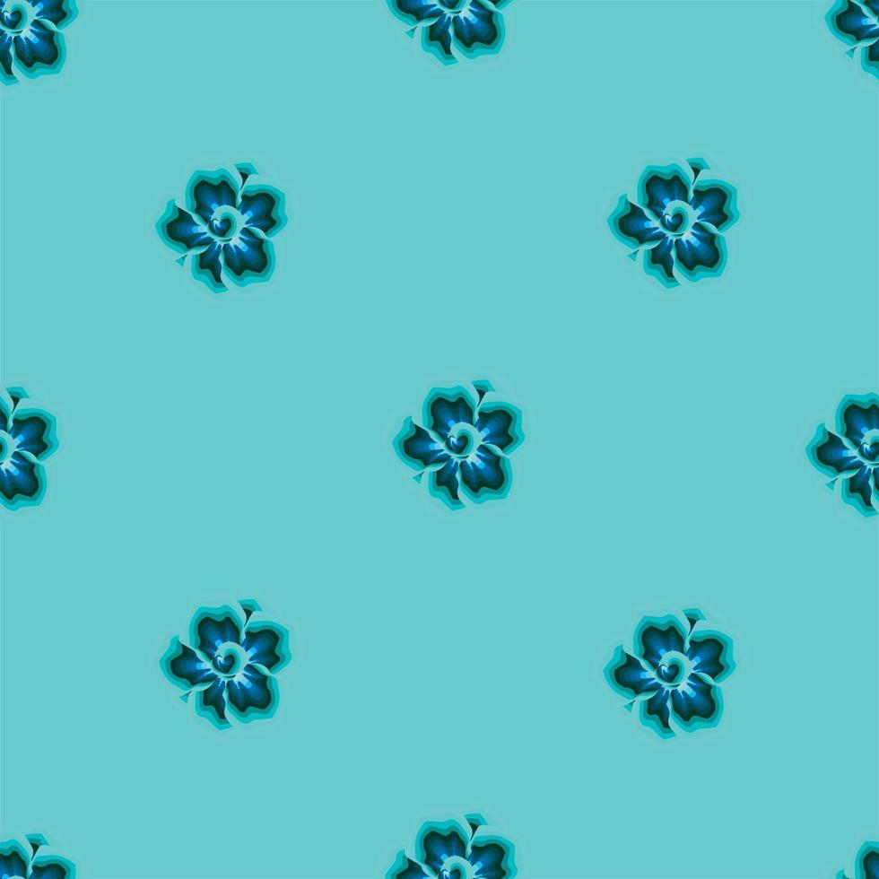 plantes florales à motif tropical harmonieux avec style de couleur vintage monochromatique sur fond bleu. conception de vecteur. fond fleuri. tropicale exotique. fond d'écran de fleurs. impression et textile. l'automne vecteur