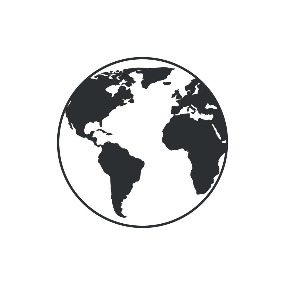 L'icône de la ligne globe terre, signe sur fond blanc pour votre conception vecteur