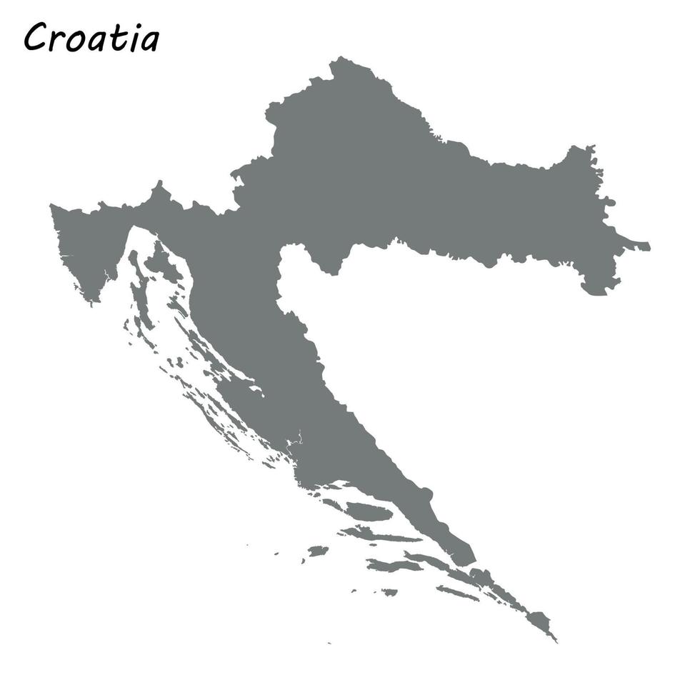 carte croatie de haute qualité vecteur