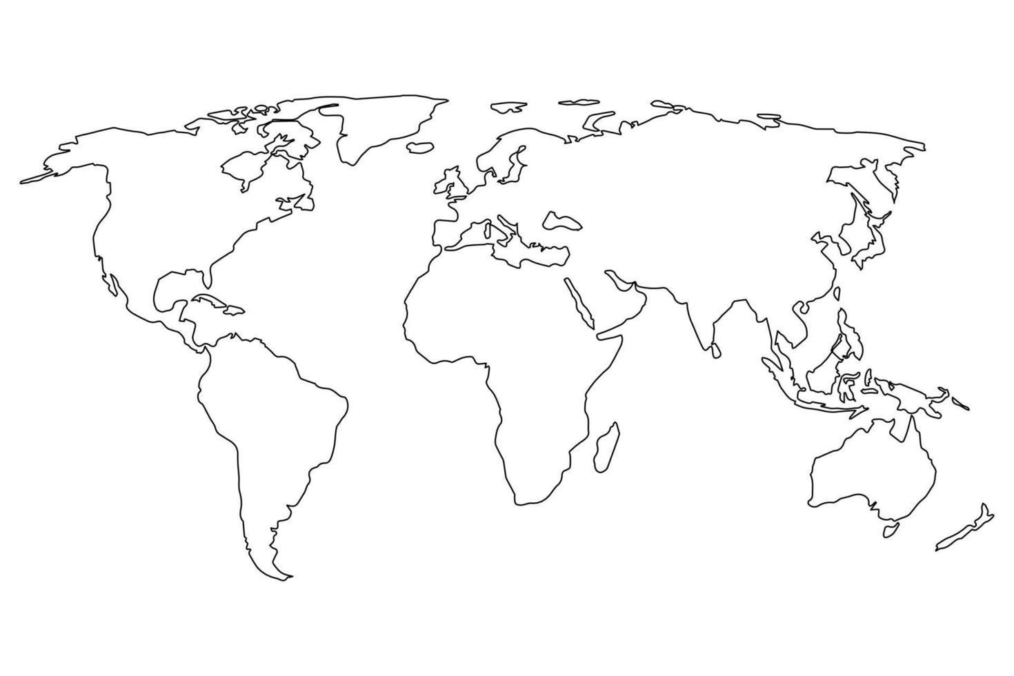 simple carte du monde. signe vectoriel sur fond blanc pour votre conception