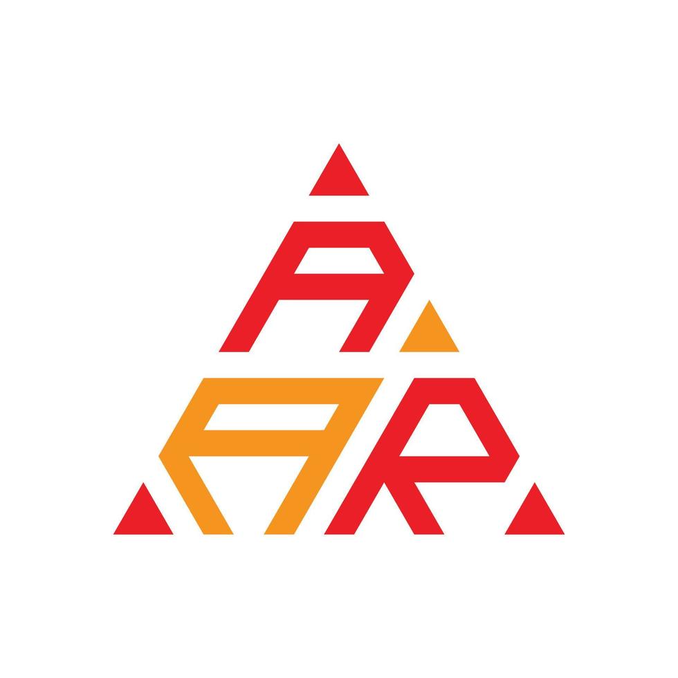 monogramme de conception de logo triangle aar, logo vectoriel triangle aar, aar avec forme de triangle, modèle aar avec couleur assortie, logo triangulaire aar simple, élégant, logo luxueux aar,