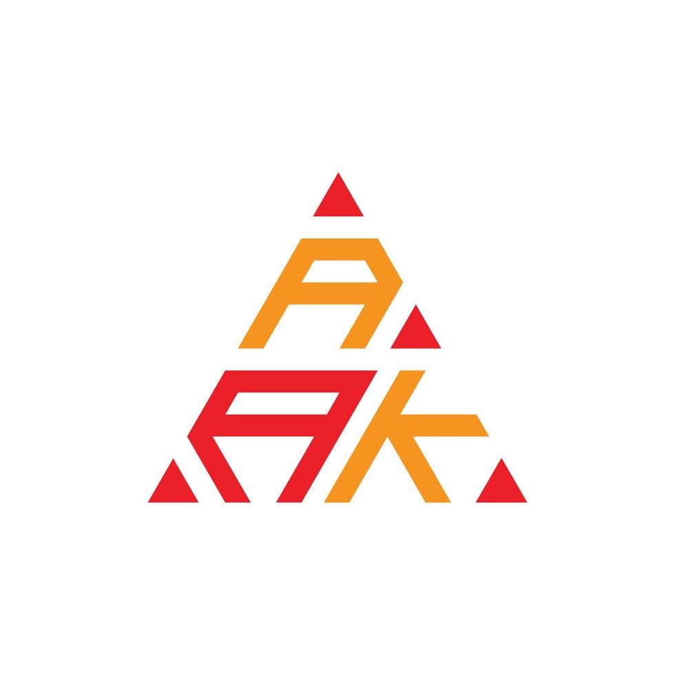 aak avec forme de triangle, modèle aak avec couleur assortie, logo triangulaire aak simple, élégant, logo luxueux aak, vecteur aak pro,