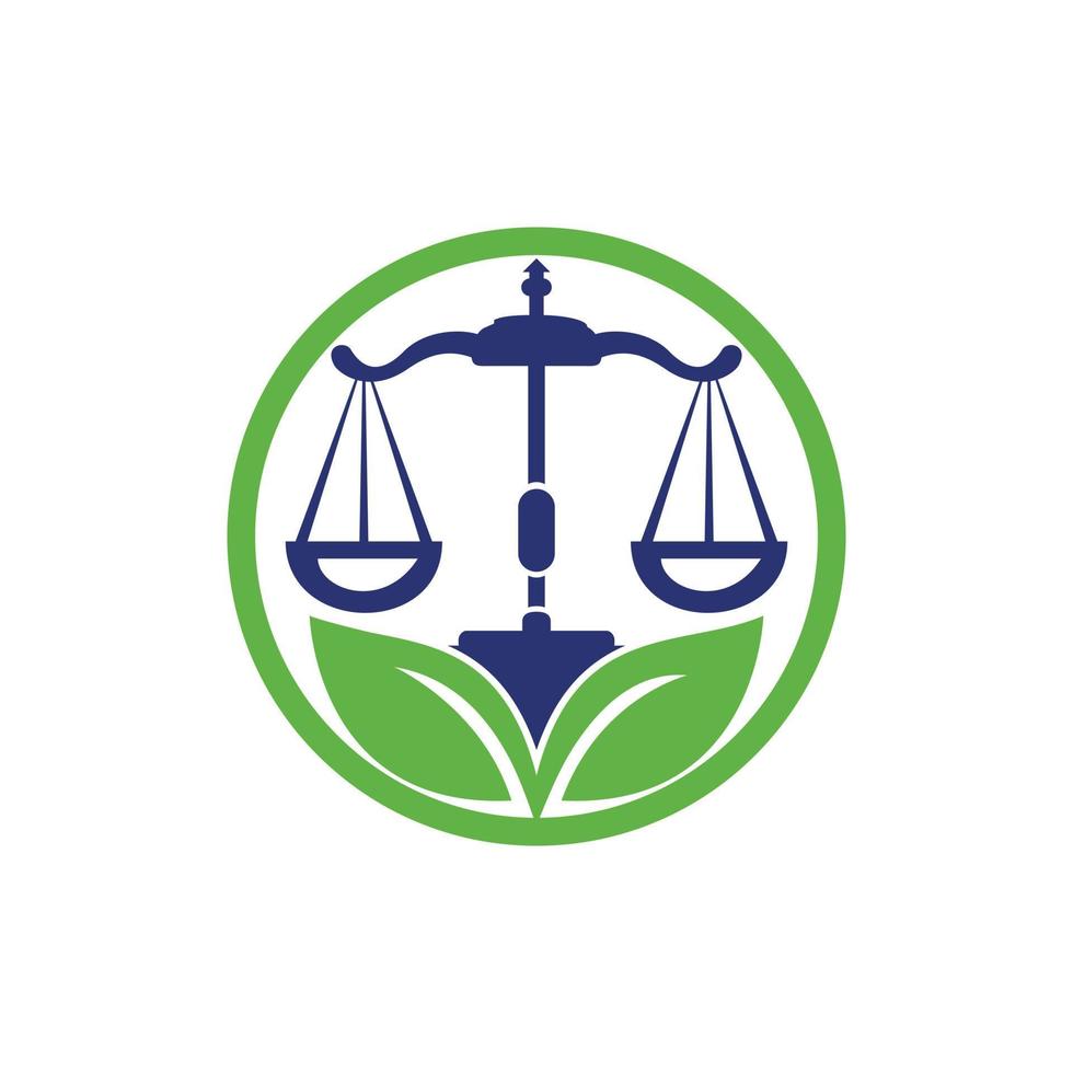 modèle de conception de logo de cabinet d'avocats nature. concept de logo écailles vertes. vecteur